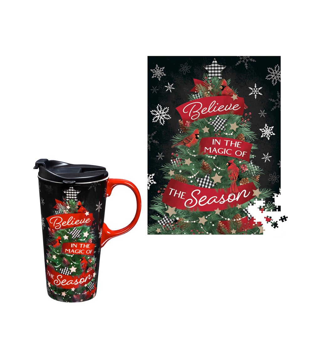 Believe in the Magic Ceramic 17 oz. Cup and Puzzle Gift Set