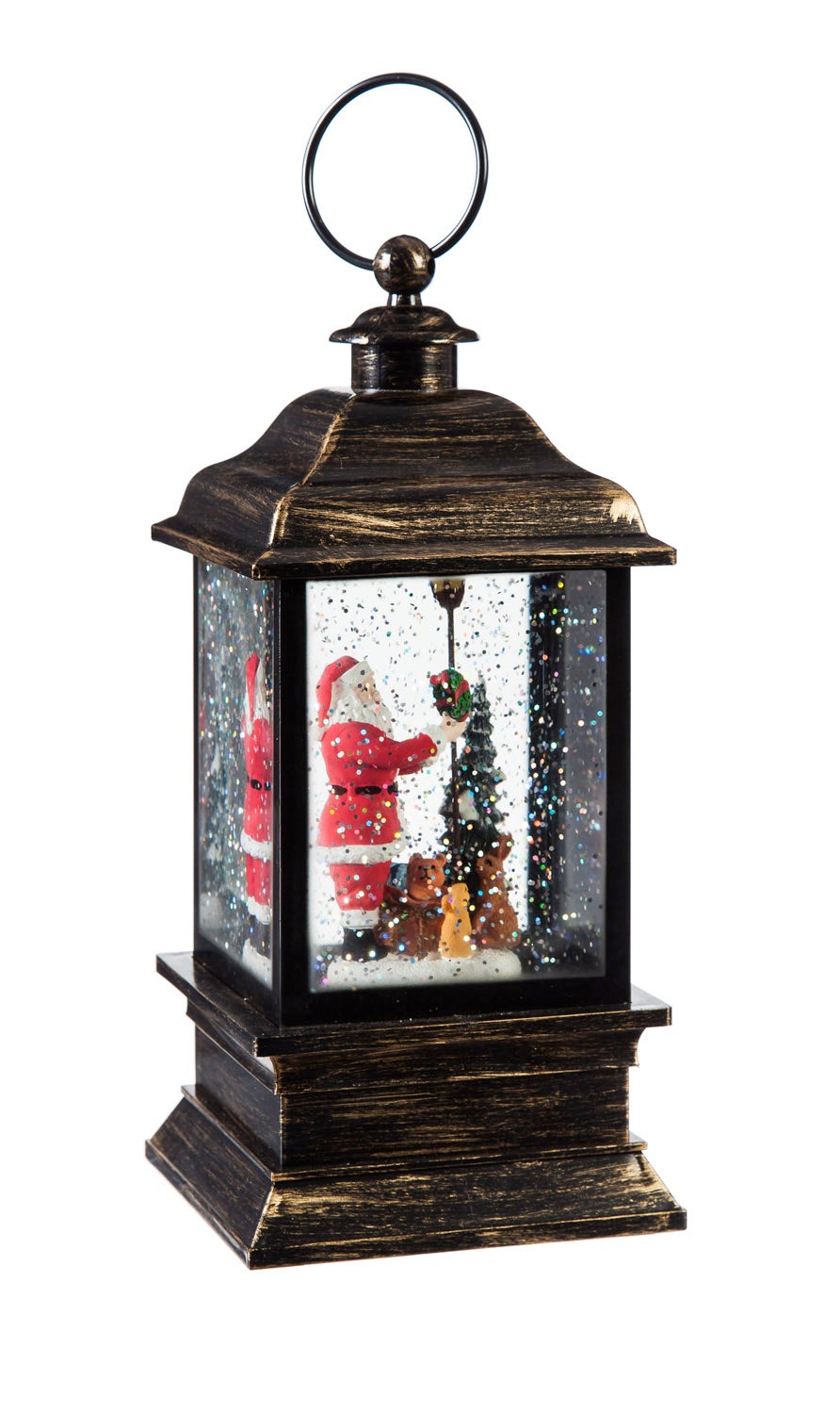 Santa Claus LED Water Lantern with Floating Glitter