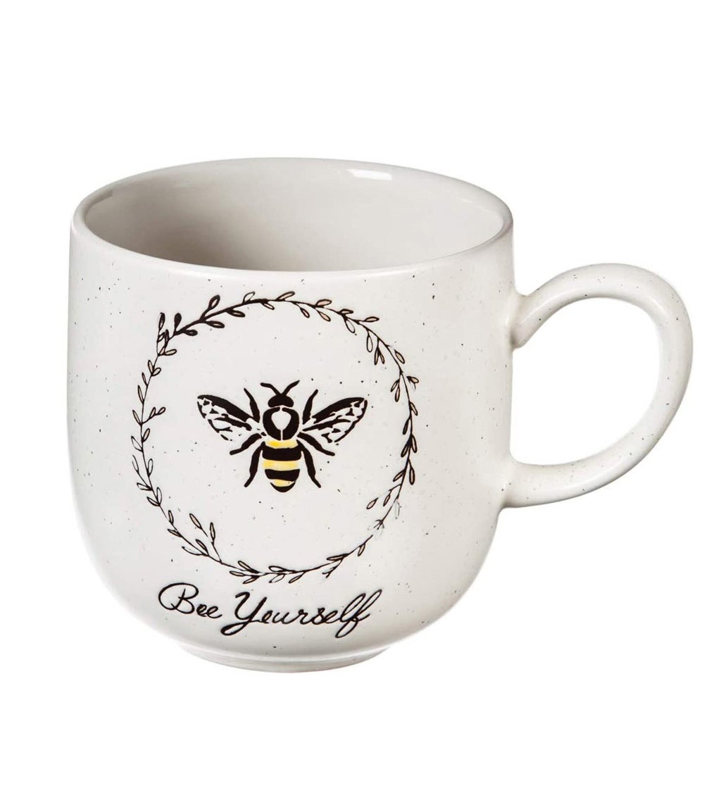 Ceramic Cup, 12 oz., Bee Sayings, Be Yourself