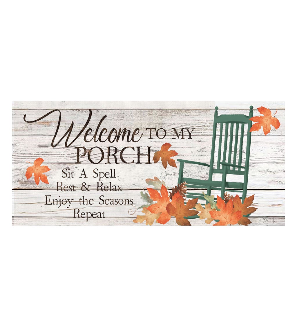 Fall Porch Rules Welcome Sassafras Switch Mat