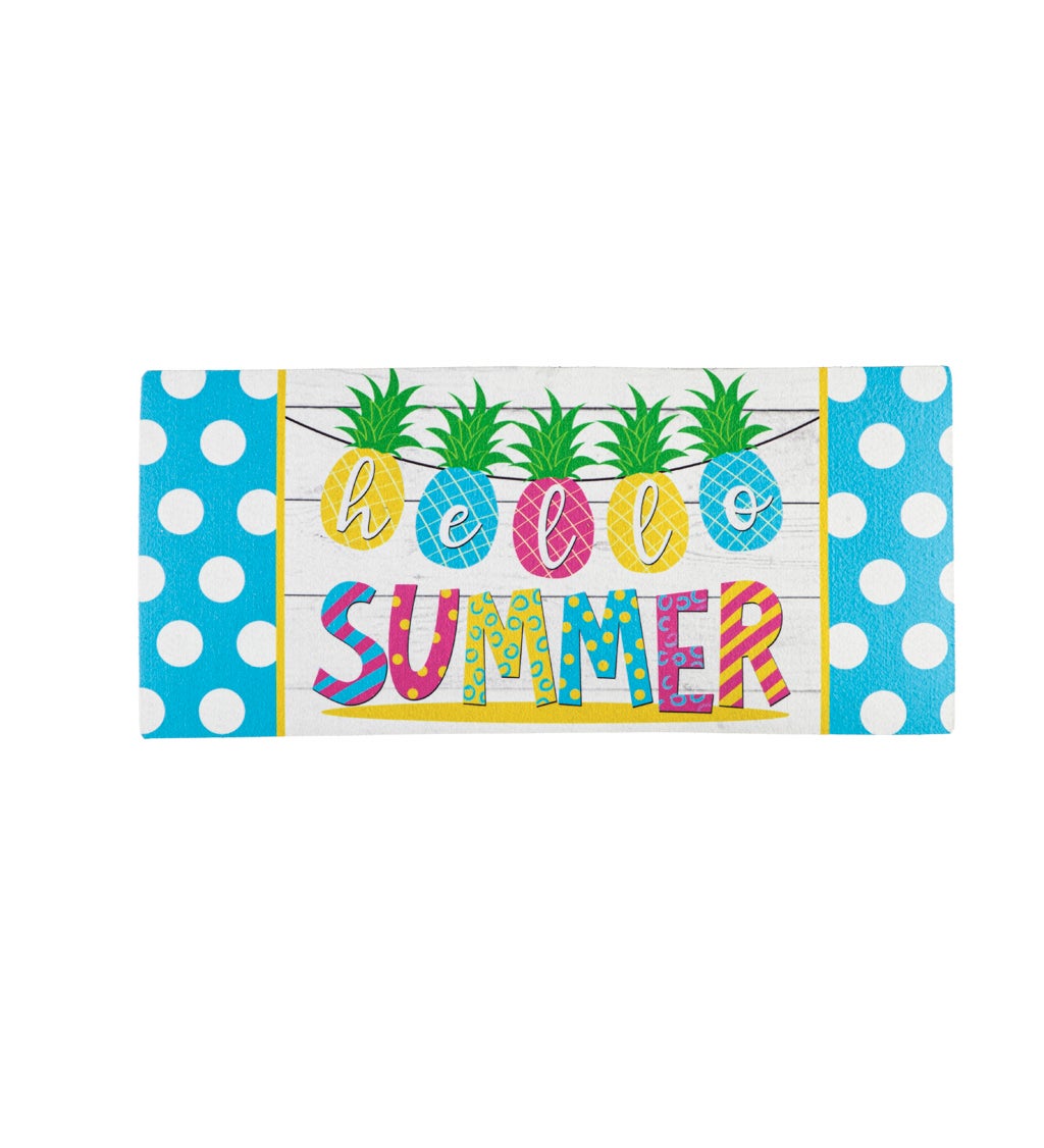 Hello Summer Pineapple Banner Sassafras Switch Mat