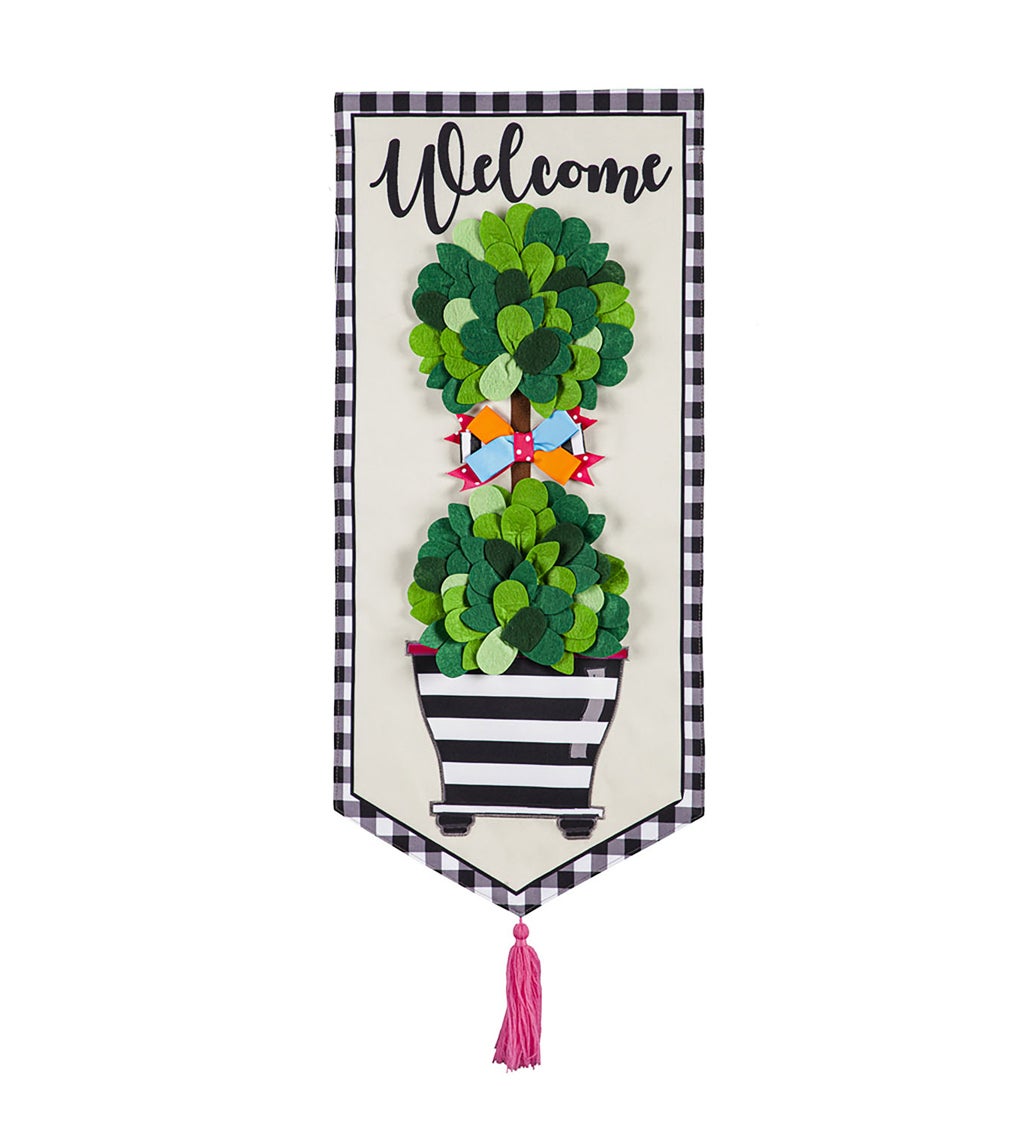Spring Topiary Welcome Everlasting Impressions Textile Décor