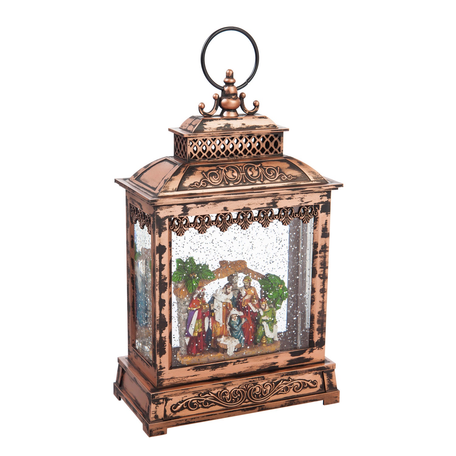 11'' Tall LED Musical Lantern with Spinning Action and Timer function Table Decor, Nativity Scene