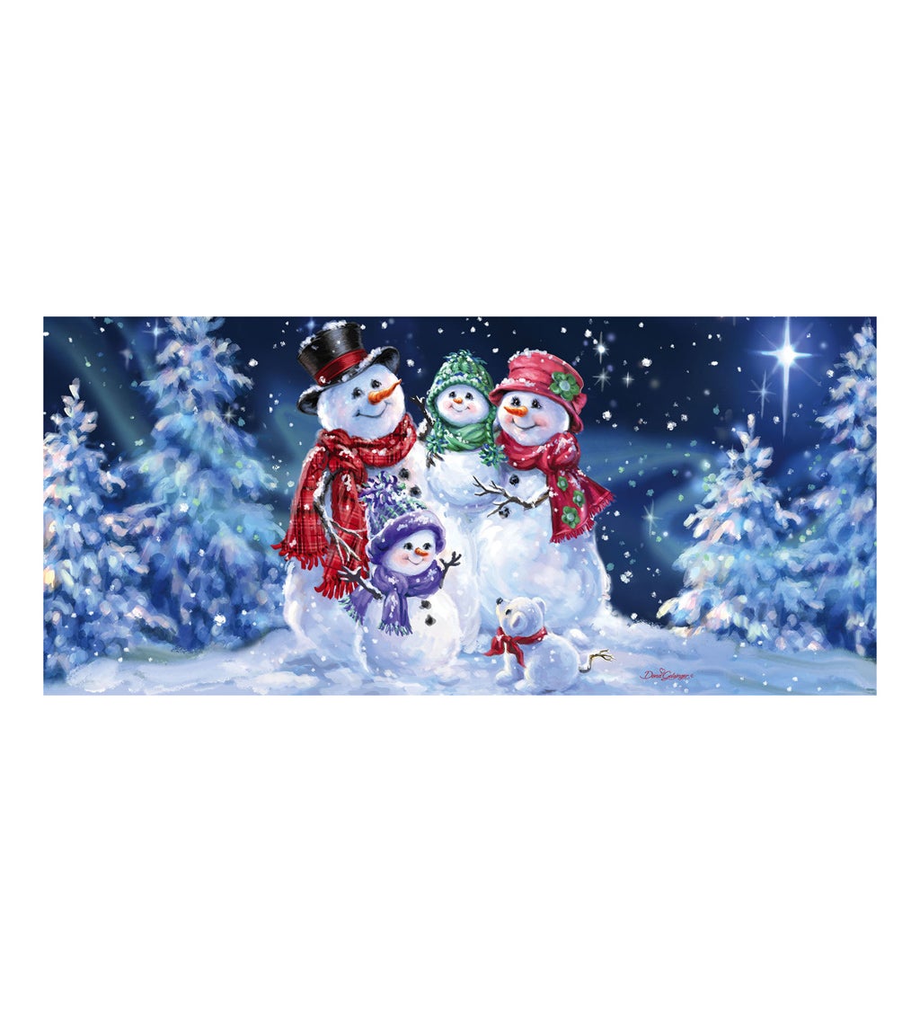 Snowman Family Sassafras Switch Mat, 22" x 10"